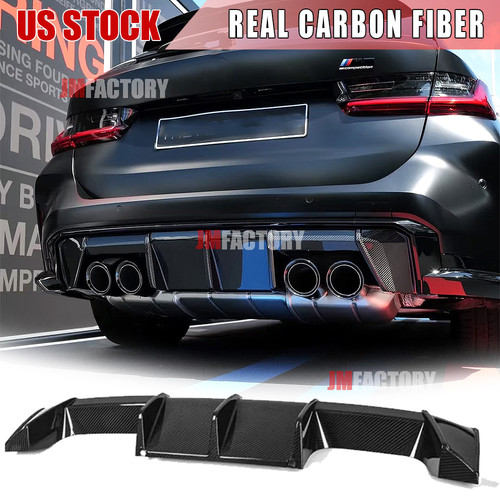 For 21+ BMW G80 G81 M3 G82 M4 Real Carbon Fiber Rear Bumper Diffuser Spoiler Lip