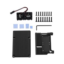 Metal Black Case Shell Box W/ Dual Fan Heatsink For Raspberry Pi 4 Model B 4B.