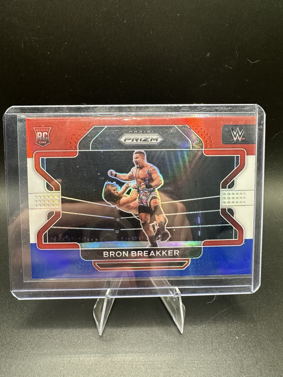 2022 Panini Prizm WWE Bron Breakker Rookie Red White Blue Prizm RC Variation