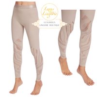 Thalia Net Leggings By Wolford L Large Clay Creme Hose Mit Netz Design Wellen