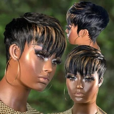 Pixie Cut Wig Human Hair Short Pixie Wigs for Black Women Short Glueless Wigs...