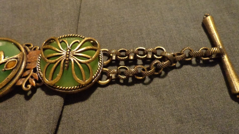 BRAZALETE GEMAS SEMIPRECIOSAS MARCA LUCKY PIEDRAS COLOR JADE VERDE JOYERÍA BOHO Foto 3 de 4