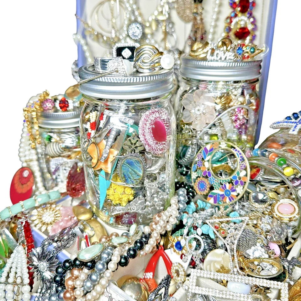 PRESENTE Bola Pedreiro Jarro Misto Joias Mistério Surpresa Lote Usável Caixa Tik Tok Antigo - Imagem 2 de 4