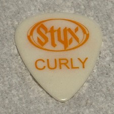 STYX GLEN BURTNIK CURLY GUITAR PICK 2003 CYCLORAMA TOUR STAGE PLECTRUM CARROT
