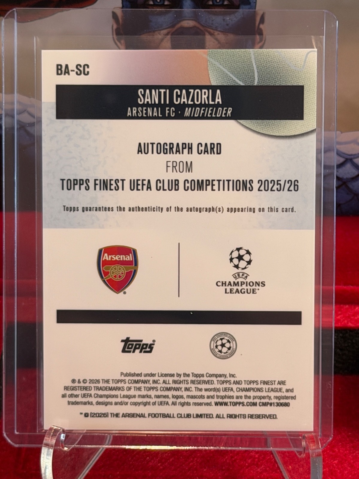 2025-26 Topps Finest UCC Santi Cazorla Auto Blue /150 view 2