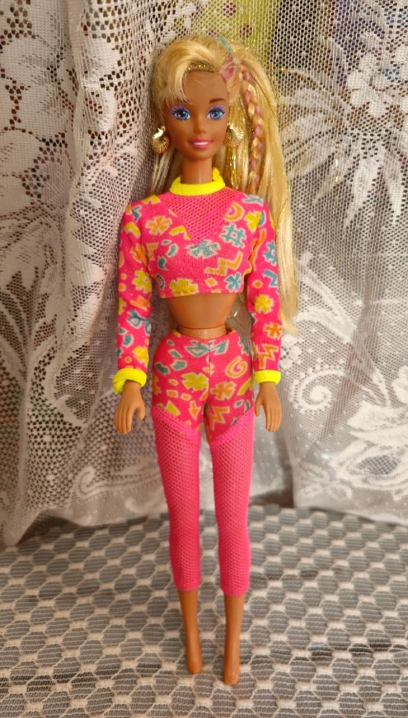 1996 Splash N Color Barbie Doll Mattel #16169 w/ Workout Outfit Vintage