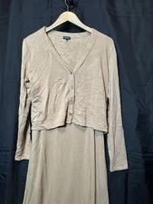 BLEUSALT  Tan The Slip Dress & Top Size L Made In USA Soft Comfortable Pocket