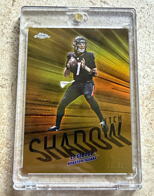 2025 Topps Chrome Shadow Etch C.J. Stroud SE-6 Gold Refractor 39/50 Texans