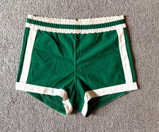 VTG 70s General Athletic Coach's Short Shorts - Green/White - Size M/L