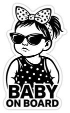 Baby on Board - Kind im Auto Autoaufkleber Fenster Sticker 15x9 cm Mädchen