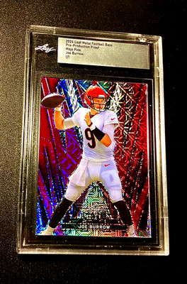 Joe Burrow  1/1 Mojo Refractor Pink 2024 Leaf Metal Football #1 SP Bengals QB