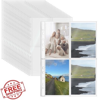 Mogoostry A4 Clear Sheet Protectors 4 Pocket Binder Sleeves