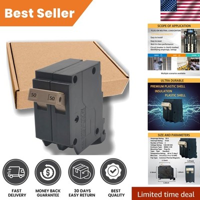 OEM-Compatible 50 Amp 2-Pole Circuit Breaker - Easy Plug-in Design for Safety