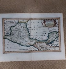 Antica Carta Geografica Mappa Messico Caraibi 1705 Pirati Originale D'epoca 