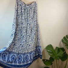 Y2K Skirt Fairy Romantic Soft Feminine Cottagecore Floral Maxi Boho Peasant 90s