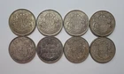 1937-1958 Canadian *80% Silver* Half Dollars (.50c lot of 8)