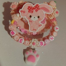 Bobbonribbon Sanrio Pink Bunny "Sweet Bunny" Pink Adult Deco Pacifier