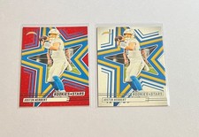 Justin Herbert 2025 Panini Rookies Stars Red Parallel #1 & Base #1 Chargers