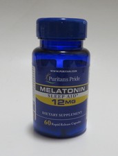 Puritan's Pride Melatonin 12 mg 60 Rapid Release Capsules Sleep Aid