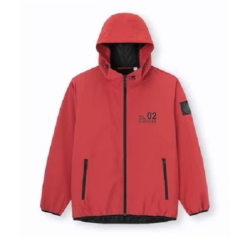 EVANGELION x GU Windproof Shell Parka Red S & Body Bag & Socks 02