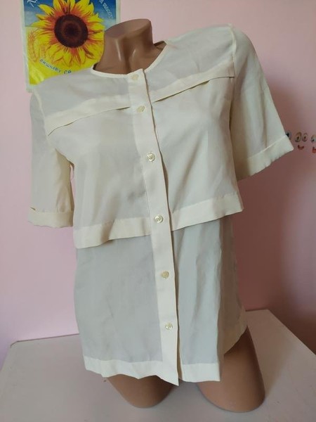 Women French Connection Shirt Beige Polyester 34