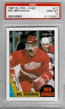 1987 O-Pee-Chee OPC #17 Mel BRIDGMAN - PSA 10+++ Red Wings - low pop