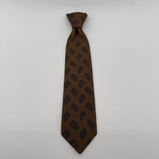 Giorgio Armani Cravatte Mens Silk Tie Brown Geometric Diamond Made In Italy
