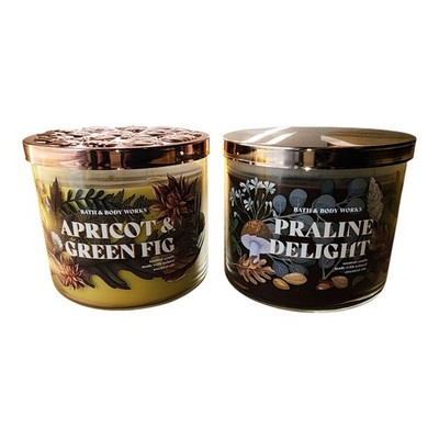 Bath & Body Works Apricot & Fig & Praline Delight Candles NEW HTF RARE RETIRED 