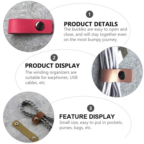 20 Pcs Lederband Reisen Baby Kabelorganisator USB -Kabelorganisator - 第 3/12 張圖片