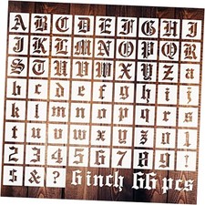 6 Inch Calligraphy Letter Stencils for Painting, 66 PCS Old English 6 inch