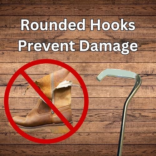 Wooden Handle Boot Hooks Durable Metal Shoe Puller Tool
