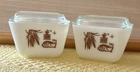 Vintage Pyrex Early American Dish Set Refrigerator Dishes and Lids 501 set of 2