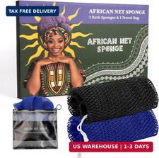 Bathway African Net Sponge Authentic with Handles Set of 2 , African Exfoliatin