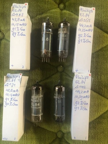 4 tubes matched quad philips el84 heerlen made tested see photo