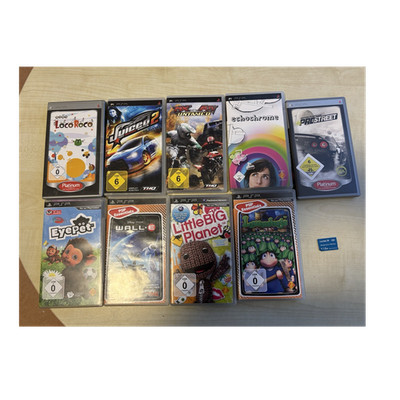 Sony PSP Spiele Sammlung LocoRoco Juiced 2 LittleBigPlanet Memory Stick 1GB