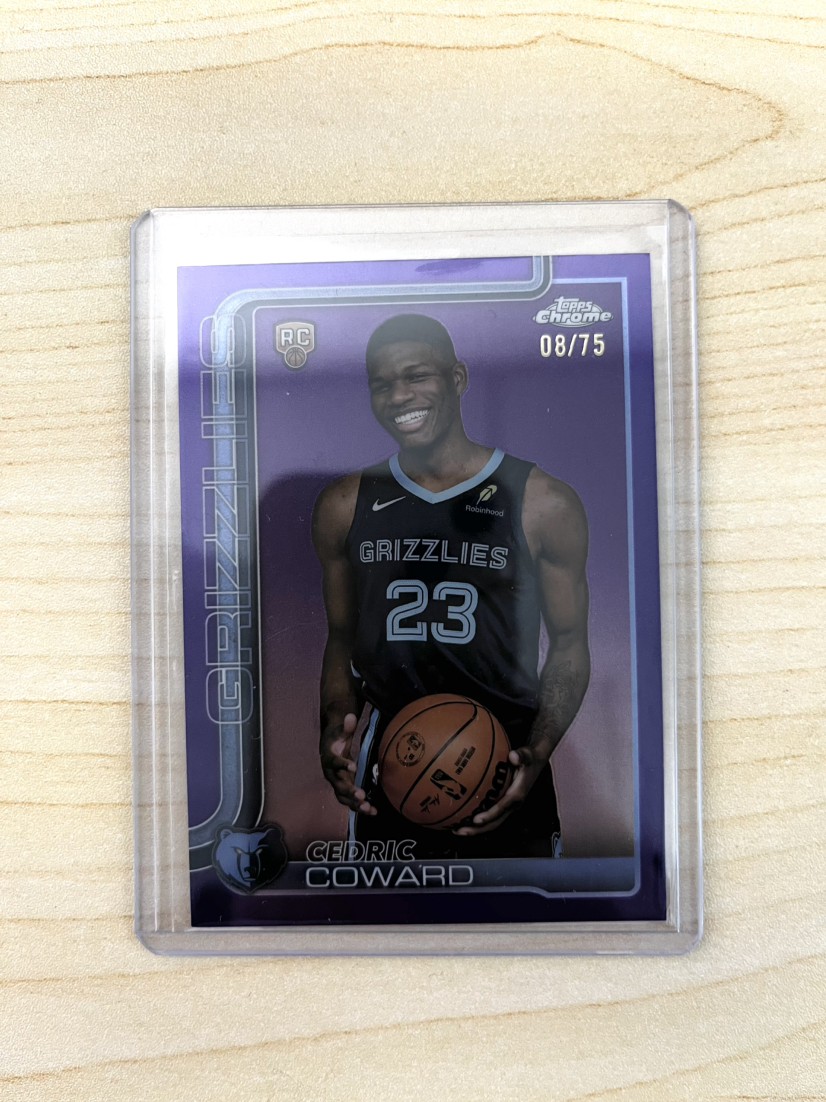 2025-26 Topps Chrome - Cedric Coward #261 Purple Refractor 08/75 (RC)