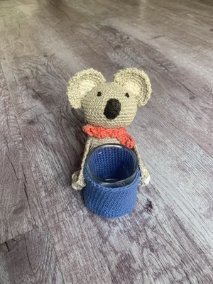 Koala Mit Glas Gehäkelt DIY Figur Teelicht Deko