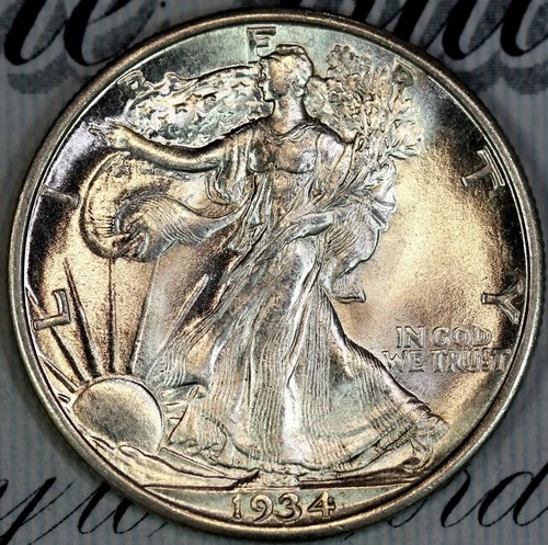 1934-D PRISTINE+ GEM BU MS WALKING LIBERTY HALF-DOLLAR DC409 FROM MATTHEWS HOARD