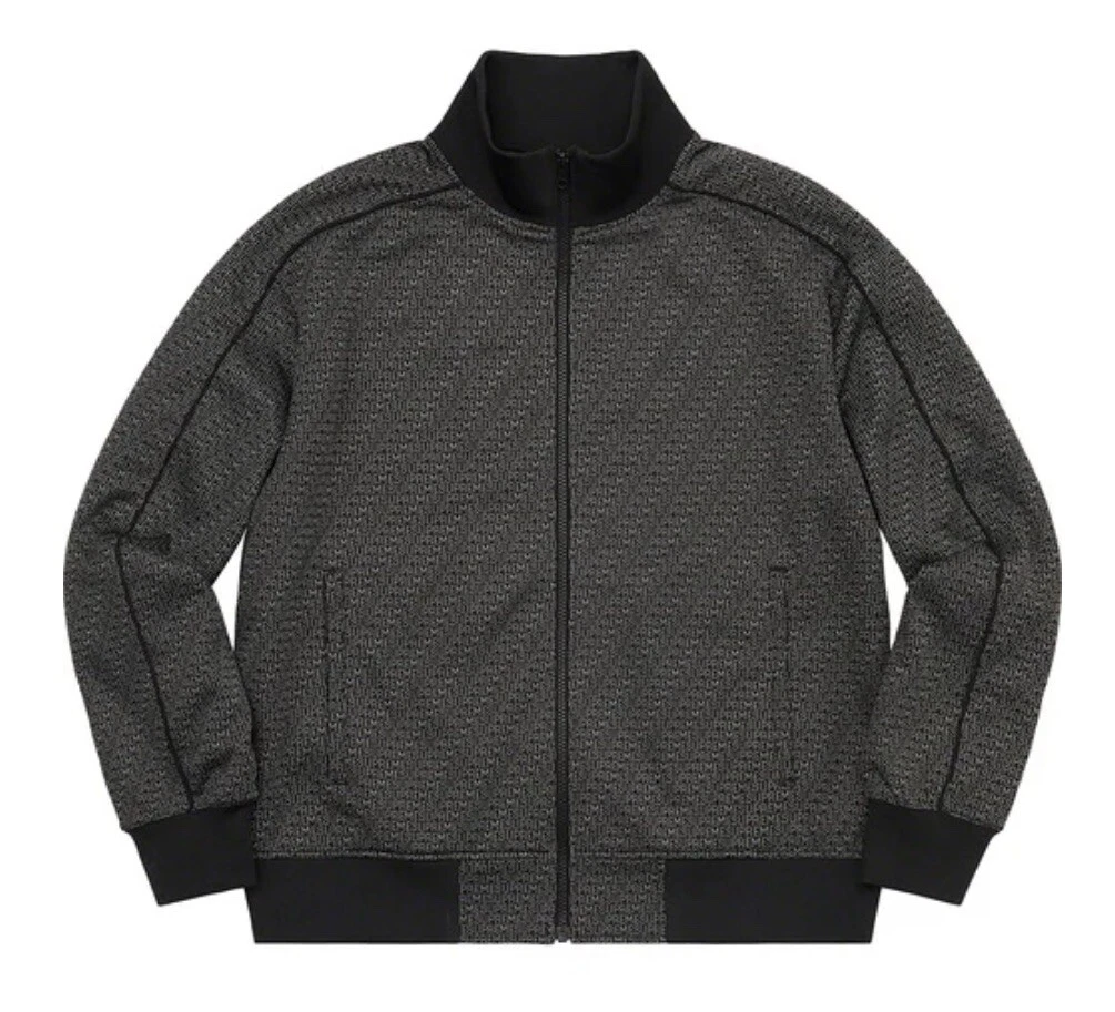 **NEUFGARANTI** Veste de survêtement Supreme Repeat noire grand look gros plan dope