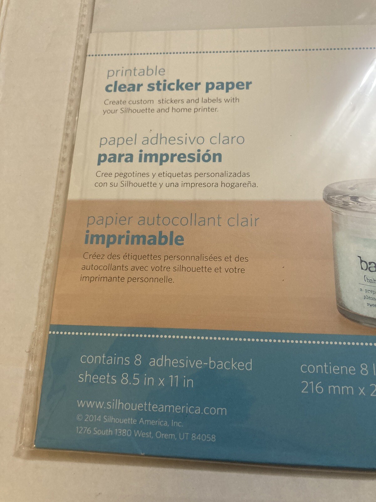 Silhouette Printable CLEAR Sticker Paper 8.5 X 11 NEW 8 Sheet Pkg CLRADH |  eBay