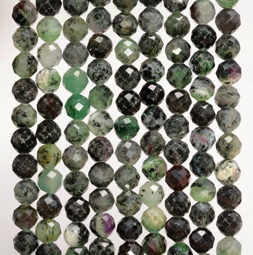 6MM RUBY ZOISITE GEMSTONE GRADE AB MICRO FACETED ROUND LOOSE BEADS 15.5" - Picture 1 of 4