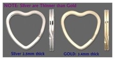 10 KEY RINGS HEART Shape 32mm Split Ring 5 SILVER 5 GOLD Sturdy Metal