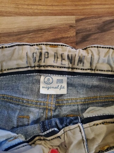 Boy's / Childrens Gap Jeans Medium Wash Size 8 Regular Adjustable Waist Y2K Look - Picture 2 of 9