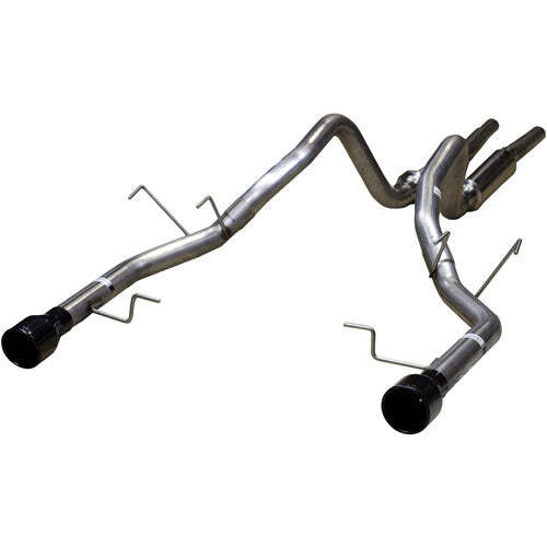 2011-2014 Mustang V6 2.5" Mid Muffler Cat Back Exhaust System with 4" Black Tips - Picture 1 of 1