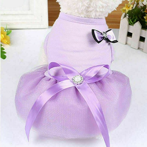 Pet Puppy Small Dog Clothes Cat Lace Tutu Skirt Princess Dress Dog Vest Shirt + - Picture 27 of 31
