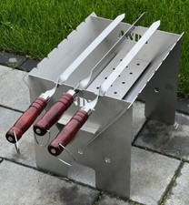 6 x Edelstahl Grill Spiesse 60 cm 2cm breit Lula Lulu Kebab Adana Tschelo Köfte