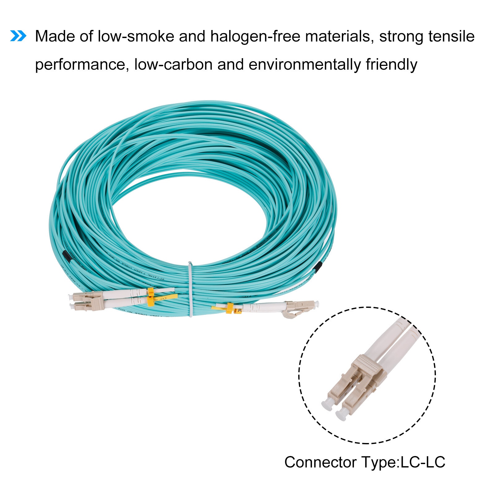 50Meters 2mm Wire Fiber Patch Cable Multimode LC-LC OM3 LSZH Fiber ...