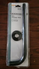 GLACIER BAY 12" SHOWER ARM W/ FLANGE UNIVERSAL 1009-685-474 BLACK 3075-507-GBMB
