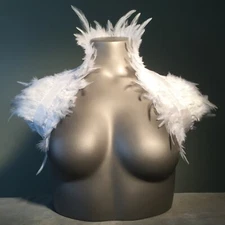 Natural Feather Shoulder Wrap Shrug Wedding or Party Accessory, Fairy Festival