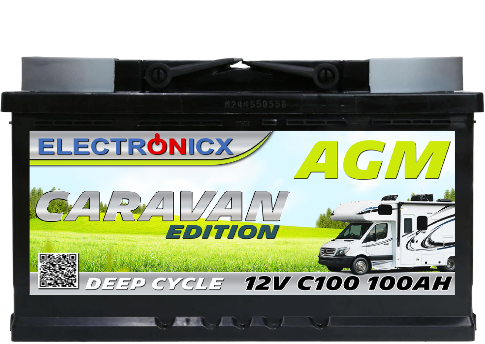 Electronicx Caravan Edition batería AGM 100 AH 12V autocaravana barco suministro